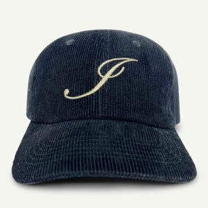 Embroidered Corduroy Hat – Black / Cream