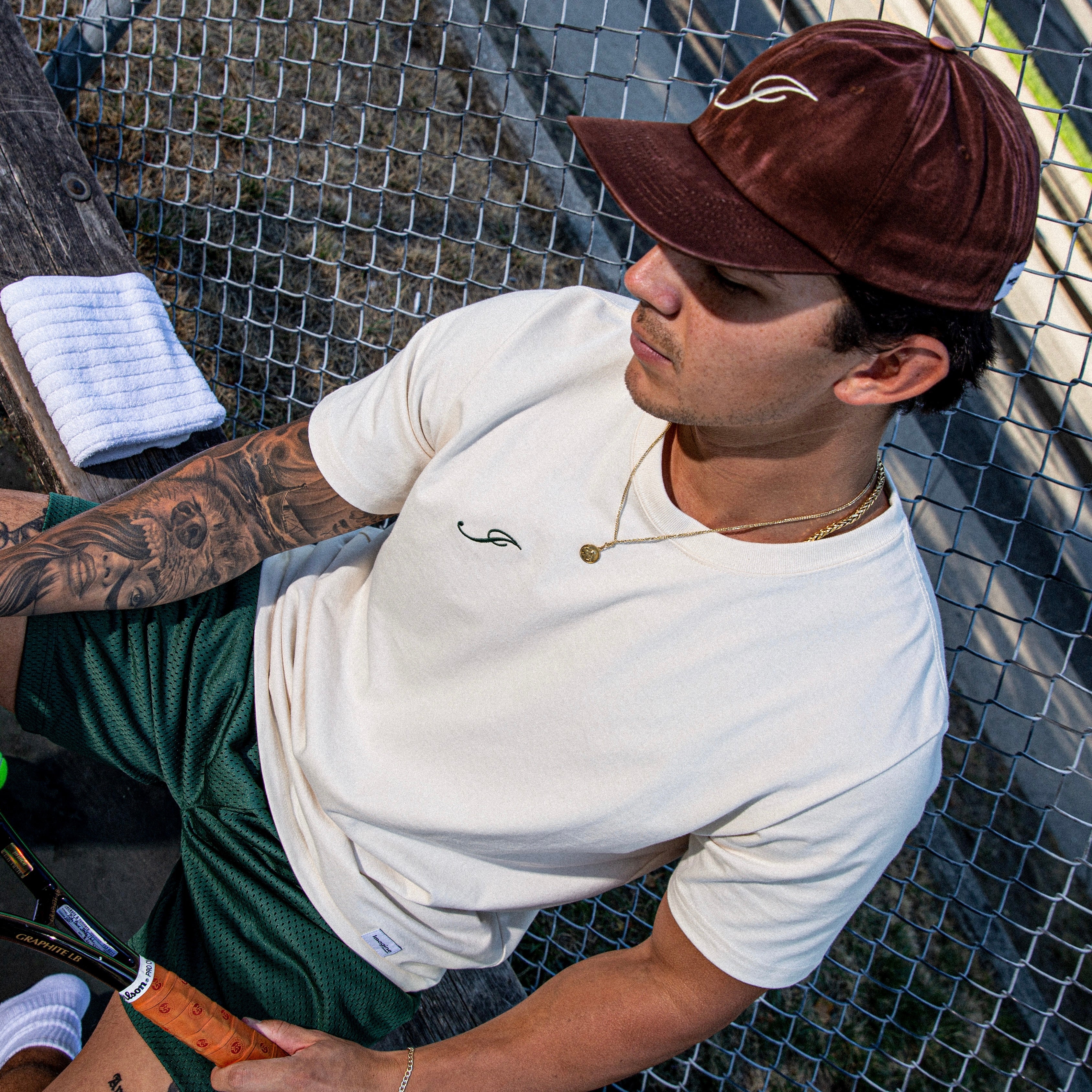 Embroidered Hat – Sun Faded Brown / Cream