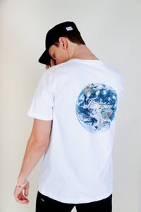 Earth Logo Graphic Tee – White